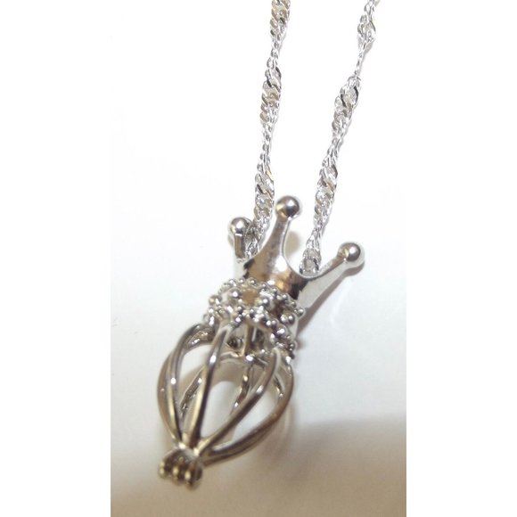 Lucky Pearl Necklace Pendant 16" Stainless Steel Chain Irish Blessing diy - Picture 4 of 13